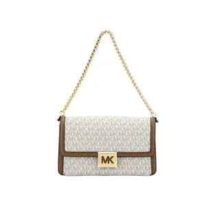 MK Sonia Chain Flap Bag in Vanilla Acorn  The Perfect Neutral Crossbody for Your OOTD | Michael Kors Medium Flap Shoulder Bag