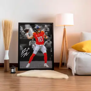 [ SALE UP 45% - UNFRAMED POSTER ] Bo Nix Poster, Signed Football Poster, Sports Wall Art, Fan Room Decor