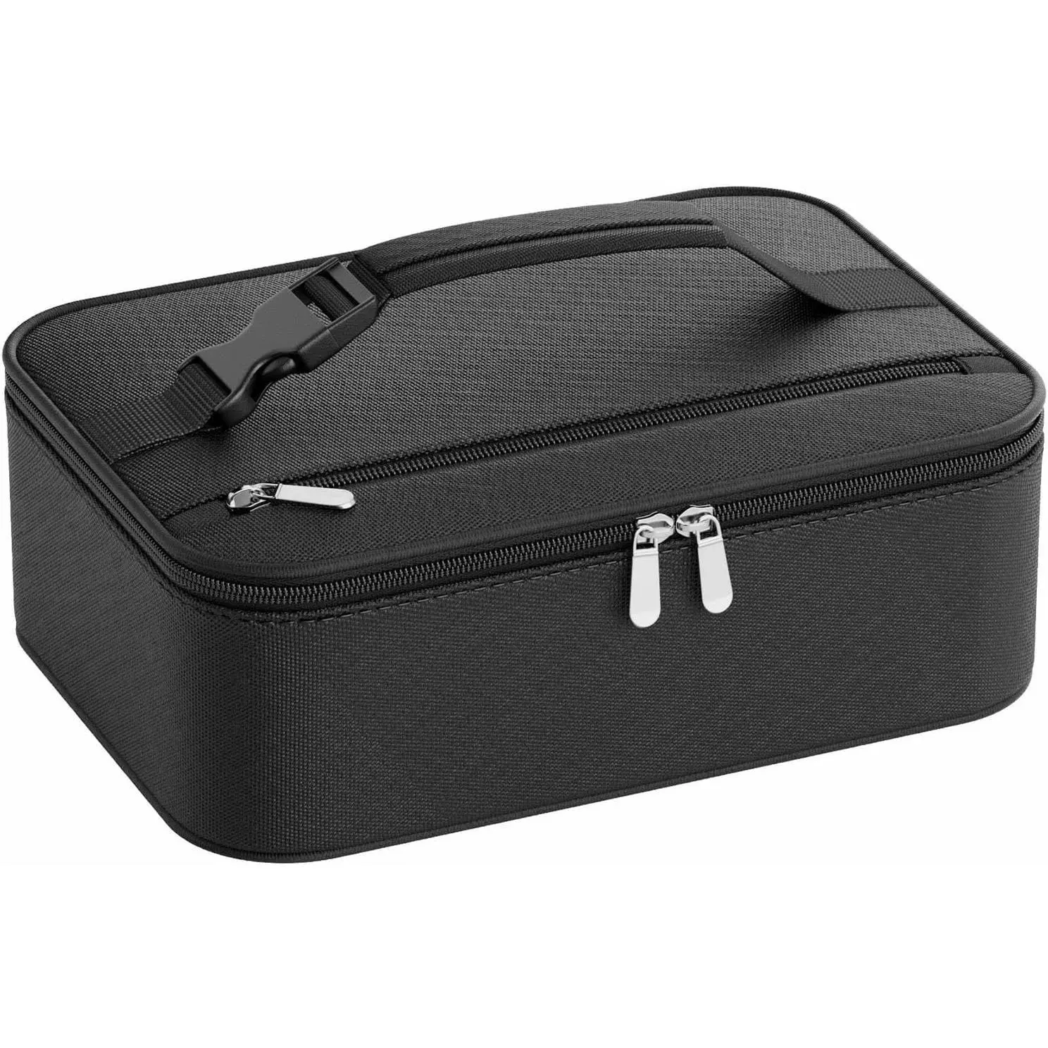 Compact Insulated Lunch Bag – Back to School 5 L Bento Cooler w/ Buckle Handle for Women, Men & Kids – Portable Thermal Meal Box, Black