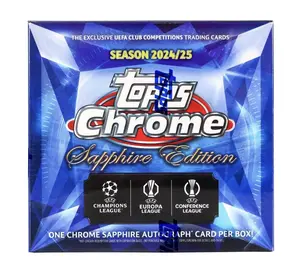 2024-25 Topps Chrome UEFA Club Competitions Soccer Sapphire Edition Trading Cards