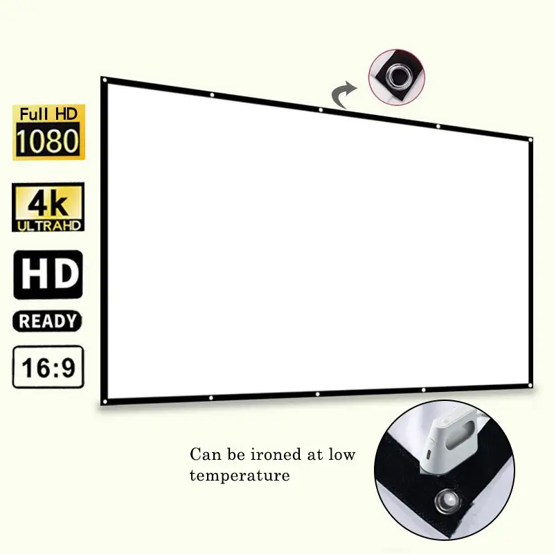 Portable Foldable Projector Screen, 1 Count Washable Projector Screen For Home Office Outdoor, Outdoor HD Projector Movie Screen