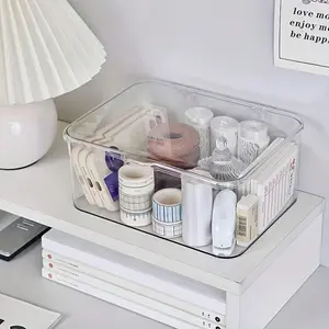 Large Capacity Hair Accessory Storage Box, Transparent Dustproof Hair Clip Organizer, Waterproof Acrylic Desktop Holder for Office