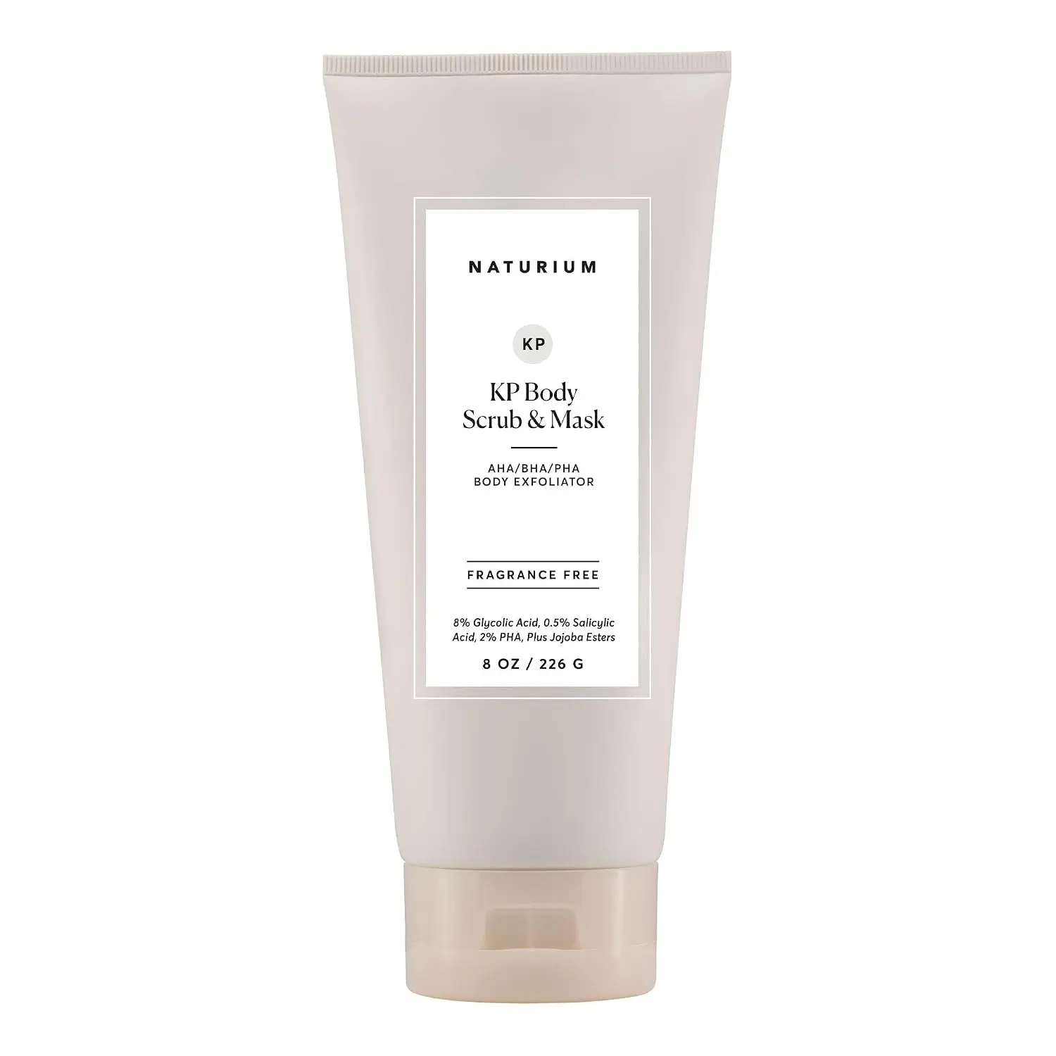 Naturium KP Body Scrub & Mask, AHA, BHA, PHA Exfoliants, 8 fl oz | Dead Skin Removal with Jojoba Esters, Glycolic & Salicylic Acid, for Smooth Texture & Clean Pores, Fragrance Free