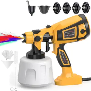 1000W High-Efficiency Electric Paint Sprayer, Cordless HVLP Paint Sprayer for Indoor and Outdoor Use with 10 Accessories, Suitable for House Paint and Color Sprayers on Fences, Furniture, Cabinets, and Walls.