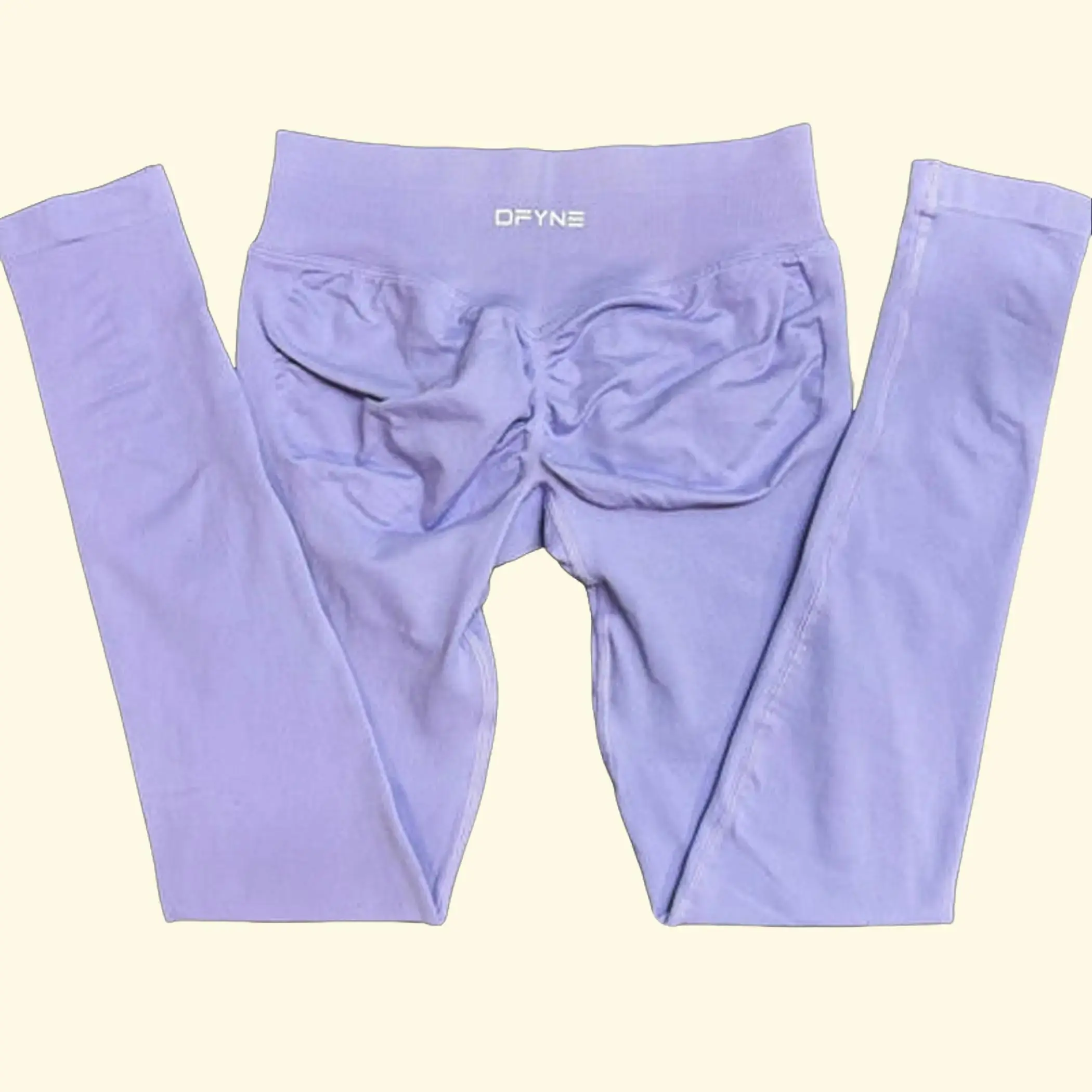Dfyne Women's Scrunch Bum Leggings – Lilac High Waisted Push-Up, Seamless Yoga & Gym Pants, Durable & Stretchy, True-to-Size