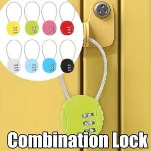 8 Pack Combination Lock 3 Digit Small Combo Luggage Number Cable Padlock Outdoor Waterproof Resettable Lock for School Gym Locker Travel Backpack Suitcase Storage (Multi Color)