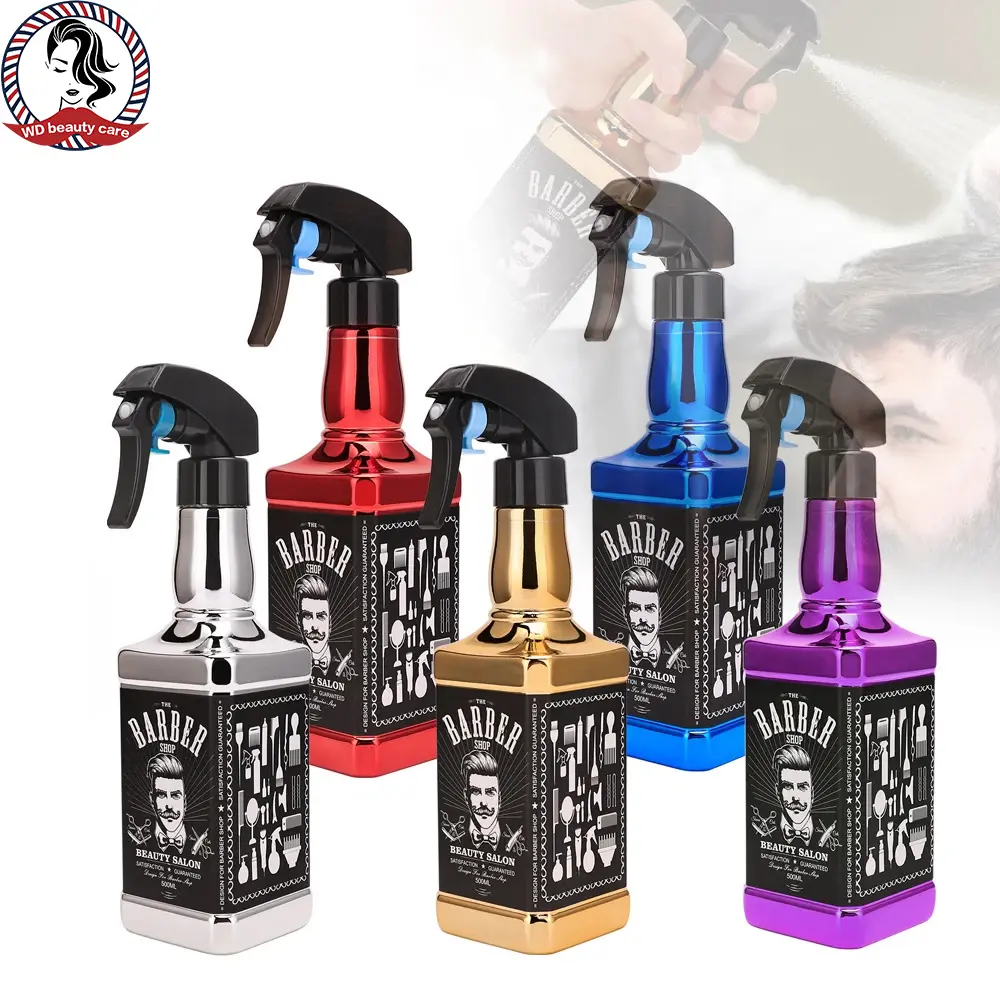 Water Sprayer 500ml/16.9oz Hair Spray Bottle Hairdressing Barber Spray Bottle Whisky Squirt Bottle Mist Salon Hair Tools Home Gardening Home Use Abs Material