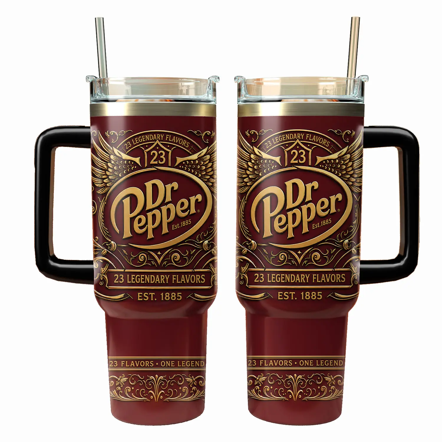 Docter Pepper 141st Anniversary Tumbler 40oz 20oz With Handle & Straw, Limited Edition 1885-2026 Collector Cup, Retro Soda Fan Gift, Vintage Dr Pepper Drinkware, 23 Flavors Stainless Steel Travel Mug, Insulated Beverage Tumbler