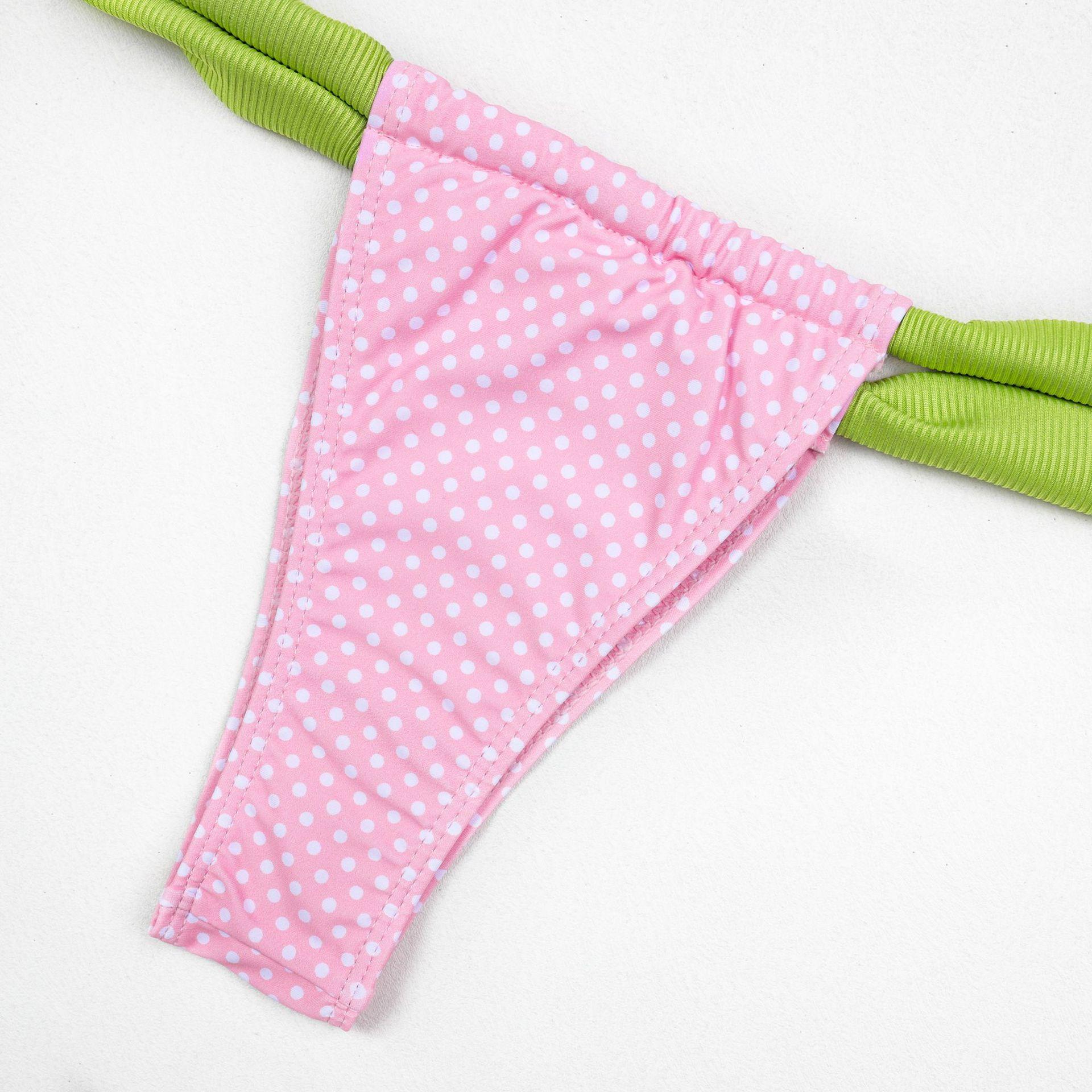 Print Separated Metal Swimwear Triangle Cup Bikini Swimsuit for Women