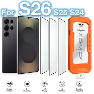 3-Pack Protective Military-Grade Tempered Glass Screen Protector for Samsung Galaxy S26 Ultra/s25 Ultra/s24 Ultra/plus Smartphone, Ultrasonic Fingerprint Removal