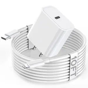 Fast Charger, 10FT Extra Long Charger Plug Adapter, Quick Charging USB C Wall Block with 10Foot Lightning Cable For iPhone 14,13,12,11,X,XR,SE2022,iPad