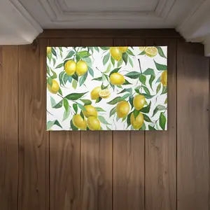 360 stand CODM17246N46ET Standard Size 17x24 in. Polyester Loop Lemon Pattern Door Mat - Food Inspired, Illustrative Art Indoor Outdoor Rugs, Household Textile Decor