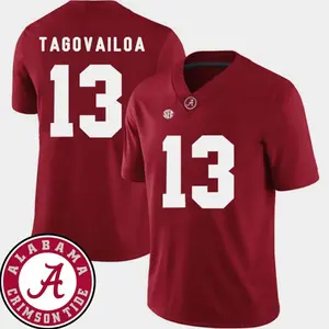 Crimson #13 Football Jersey, Tagovailoa Style College Fan Shirt, Red SEC Game Day Jersey, Stitched Look, Alabama Inspired Gift for Fans
