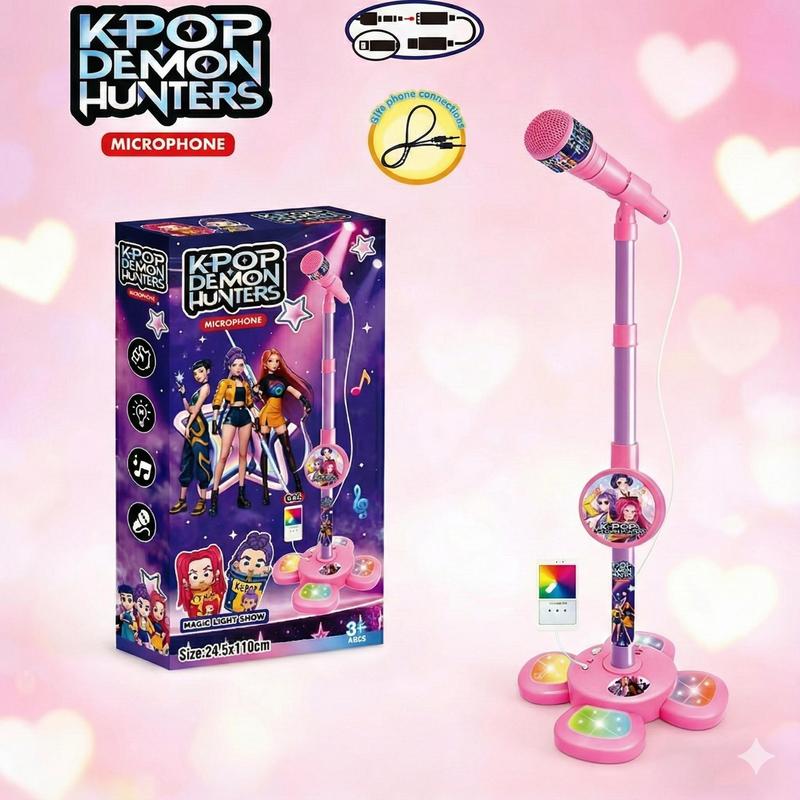 Kids Karaoke Microphone Toy | Sing Like a Kpop Star | LED Lights & 8 Songs | Portable Sing-Along Mic | Fun Party Gift for Kids