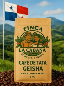 Finca La Cabaña Cafe De Tata Geisha - Premium Panamanian Coffee Beans from Boquete 8 Oz Bag Competition Grade Whole Beans