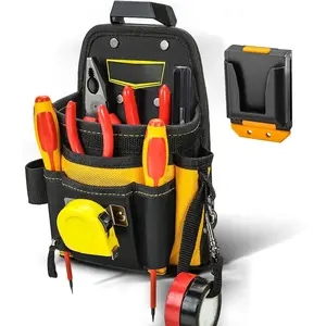 Tool Pouches, Tool Belt Pouch, Electrician Tool Pouch, Quickly Attach & Release Tool Belt Pouch with Clip, Tool Bag Multi-Pocket, Heavy Duty Utility Pouches for Carpenters & Home Improvement