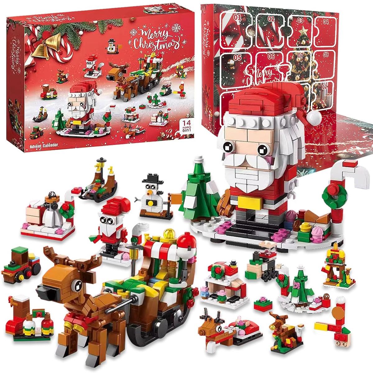 Christmas Advent Calendar Building Blocks | 24or12 Days Countdown Blind Box, 24-in-1 Xmas Bricks Kit, 12-in-1 Building Block Decorations, Santa & Christmas Tree Building Toy, Kids Holiday Gift,A wide range of styles to choose