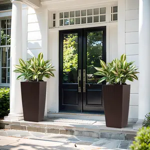 ARCH 30 in Tall Large Flower Pots Planter with Self-Watering Drainage Holes&Inner Trays Indoor Outdoor Plant Pot with Drain Holes, Water Level Monitor, Inner Bucket for Garden, Patio, Porch, Backyard,Brown