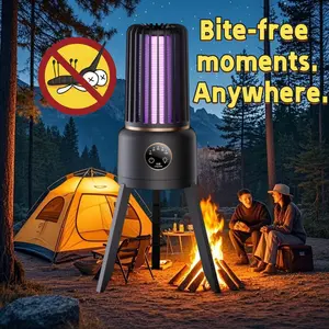 USB Rechargeable Bug Zapper & Fly Trap – Indoor Outdoor Mosquito Killer Lamp with LED Night Light | Chemical-Free, Quiet, Eco-Friendly, Safe for Kids & Pets, for Home, Patio, Camping