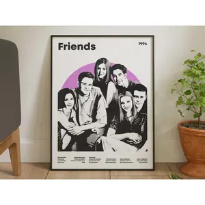 Friends Sitcom Poster, 1 Wall Decor, Retro Sitcom Art, 90s & 2000s Series Memorabilia POSTER