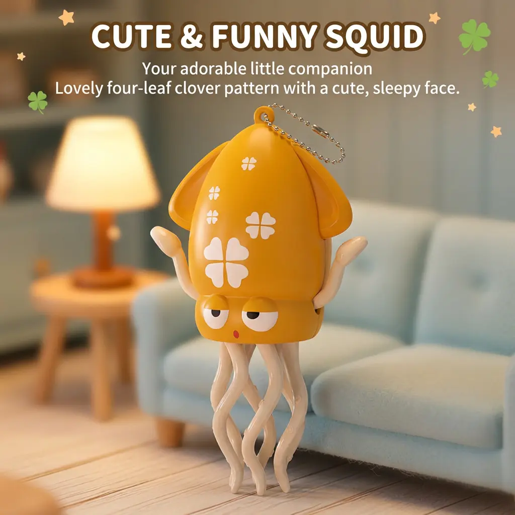 Bite-Resistant Plastic Electric Dancing Squid Dog Interactive Toy, with Singing Music, Automatic Obstacle-Avoiding Movement, for Indoor Play