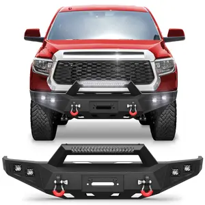 Ror Tundra Front and Rear Bumpers Compatible with 2014 2015 2016 2017 2018 2019 2020 2021 Toyota Tundra with Winch Plate & D-rings