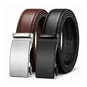 HAGIG Leather Ratchet Belt Men 2 Pack - Customizable Fit, Effortless Style (35mm)