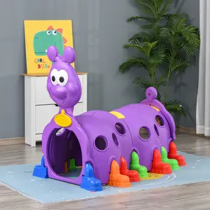 SAVEYOUR Cute Caterpillar Shaped Climbing Tunnel, Portable Climb-N-Crawl Soft Breathable Play Toy, Purple Interactive Structure for Indoor Home & Outdoor Garden Use, Suitable for 3-6 Years Old