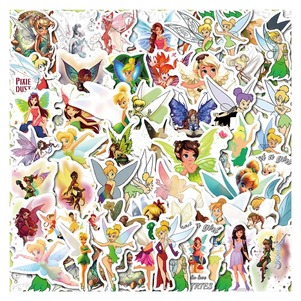 Cartoon Fairy Pattern Sticker, 55pcs/pack Waterproof Self Adhesive Decor Paper, Decor Sticker for Gift Greeting Card Water Bottle Laptop Phone