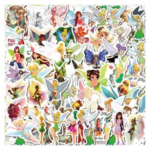 Cartoon Fairy Pattern Sticker, 55pcs/pack Waterproof Self Adhesive Decor Paper, Decor Sticker for Gift Greeting Card Water Bottle Laptop Phone