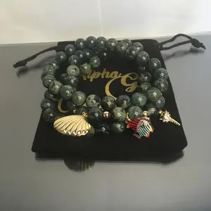 Ocean Soul – Kambaba Jasper x 18K Gold Sea Life Stack