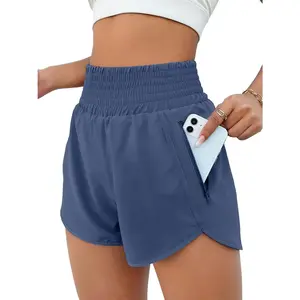 High Waisted Athletic sport Shorts Running Pocket 2.5" Biker Shorts Women Basketball Comfort Gym Workout Sweatpants stretchy material breathable daily wear gym wear solid color gym short  summer streetwear bottom