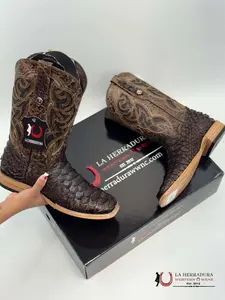LA HERRADURA MEN EST. CLON MEGA CAFE BRILLOSO SQUARE TOE BOOTS