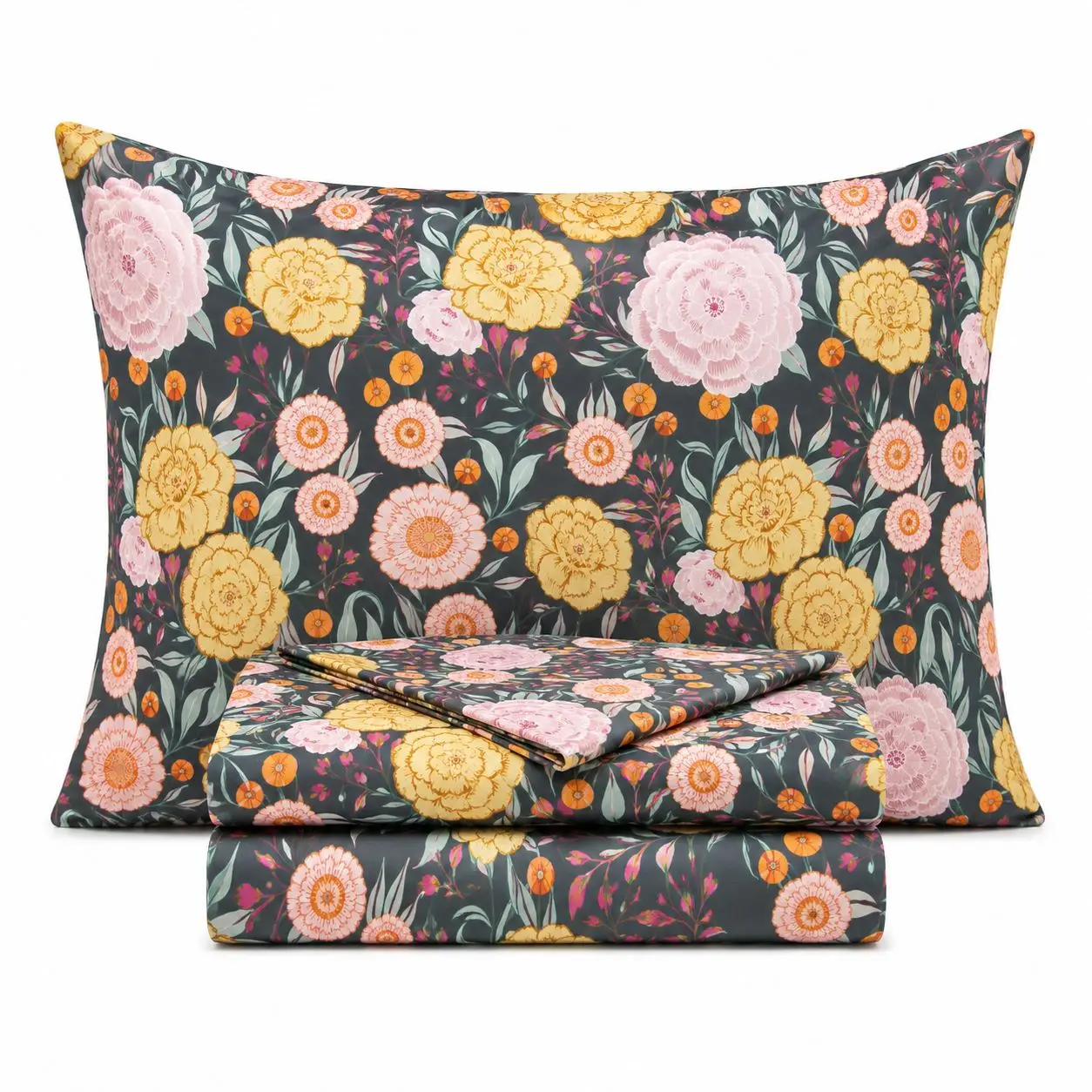 Where The Polka Dots Roam Dark Floral Bedding Sets, Super-Soft Wrinkle-Resistant Sheets, Premium Printed Bedding for Boho Room Décor, Ideal for Teens’ Bedrooms