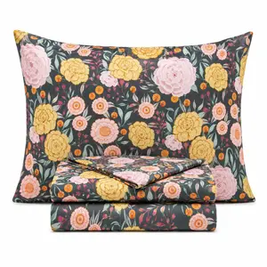 Where The Polka Dots Roam Dark Floral Sheets, Super Soft Wrinkle Resistant Bedding Set for Boho Room Décor, Premium Floral Printed Bed Sheets for Girls, Teens and Master Bedrooms