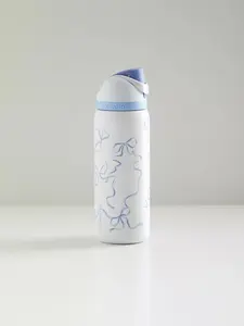 Owala 32oz FreeSip Insulated Stainless Steel Water Bottles Tied and True Blue Bows Coquette Aesthetic Aesthetic Viral Leak-Proof Tumbler Gym School Travel Water Flask