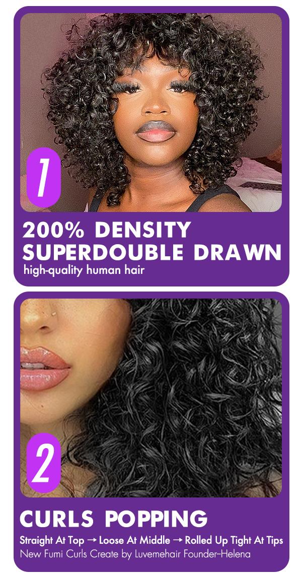 Luvme 100% Virgin Human Hair Ready To Go Tik Tok Viral Shaggy Style Super Double Drawn Short Curly Wig Limited Time Offer TikTok Exclusive #luvmenewarrivals
