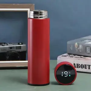 Smart Red Digital Thermos Bottle with Accurate Temperature Display for Everyday Use