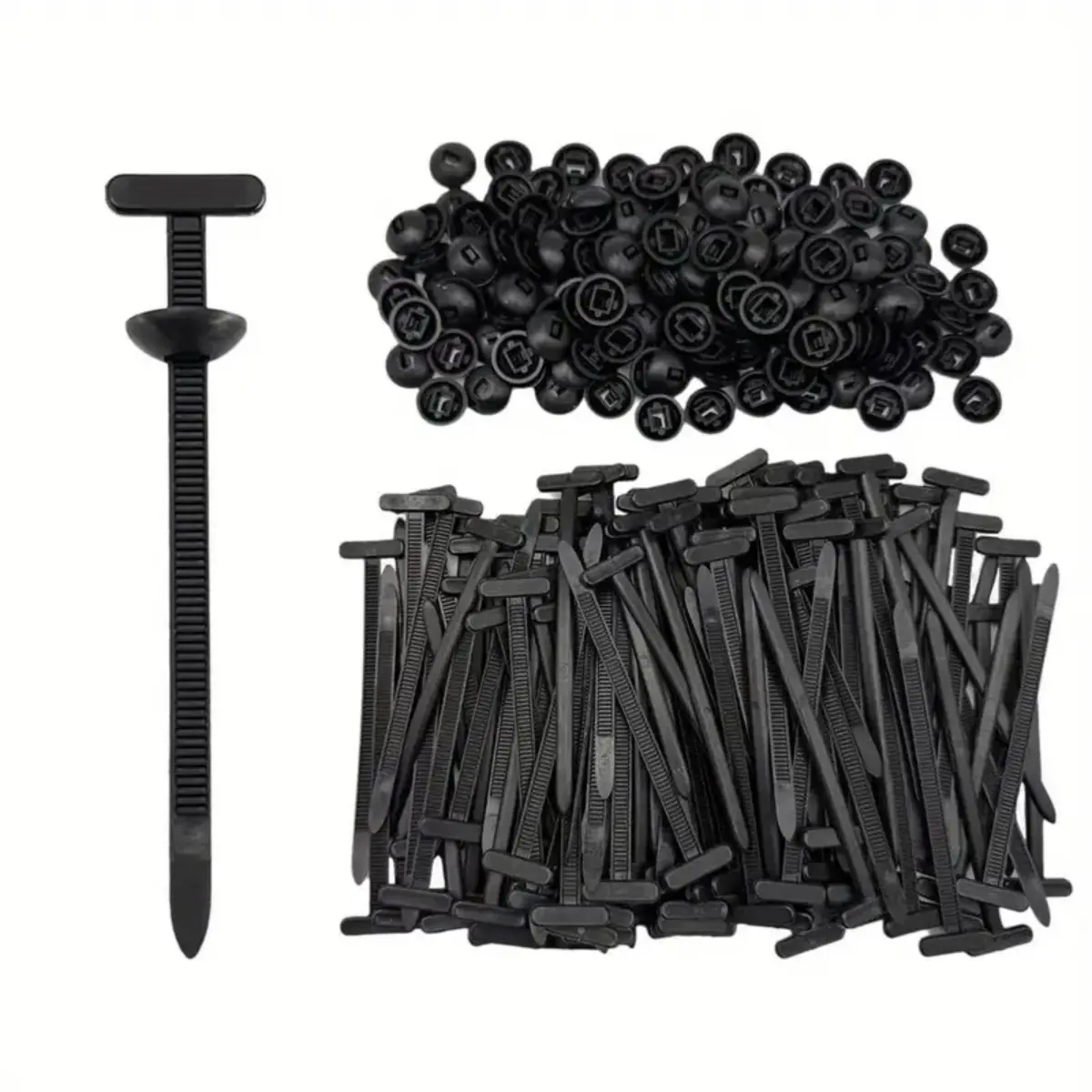 150pcs  Duty Nylon Cable Tie Buckles - One-Push Locking Fastener, Tool-Free Installation, for Automotive, Electrical, Home Improvement - Compatible with Most Vehicles, Reusable Cable Ties, Automotive Fasteners, Onepush Locking Mechanism