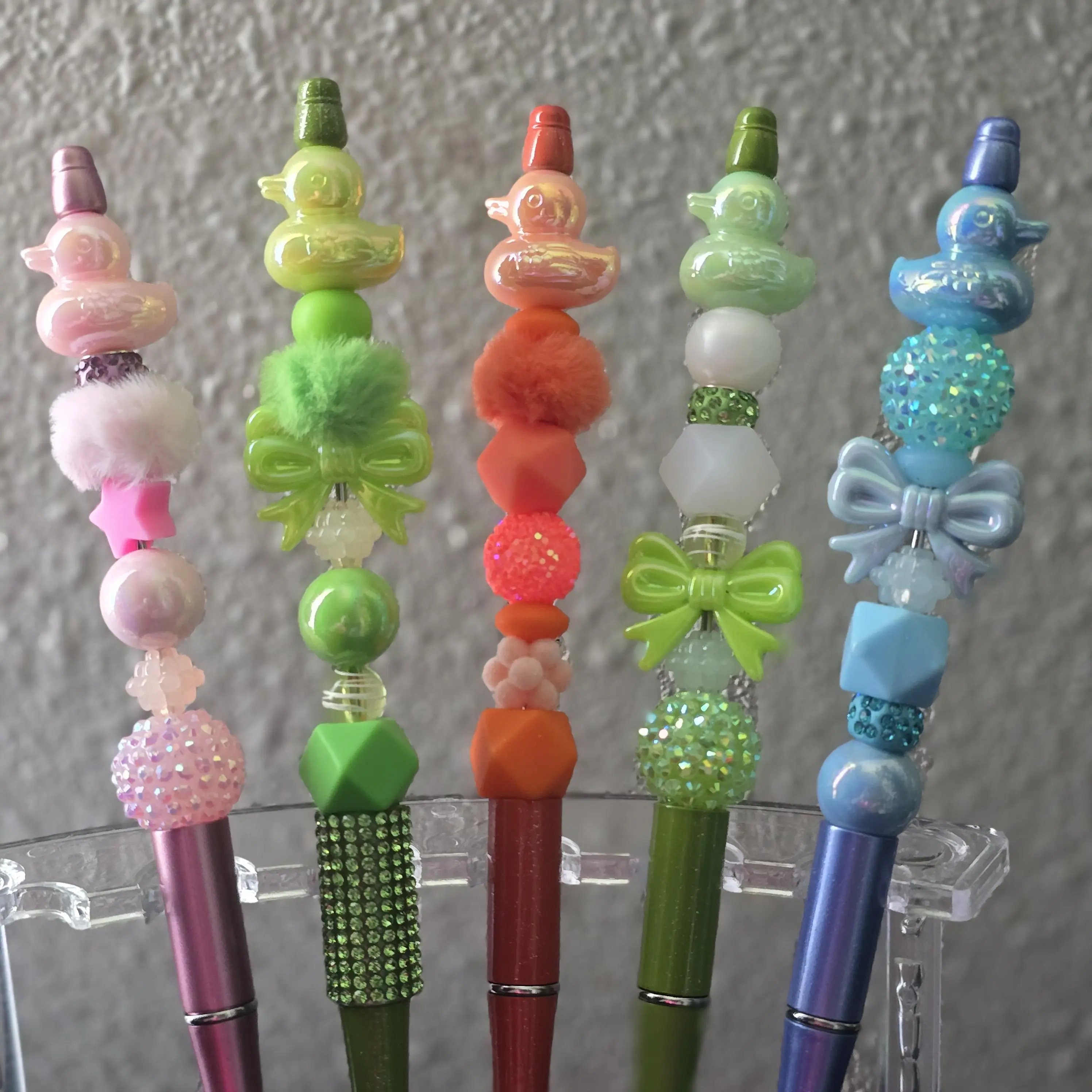 Duck Dreams Collection | Handmade Extended Beaded Pen | Refillable Black Ink