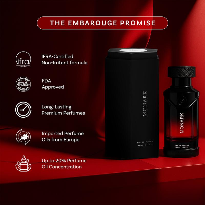 EMBAROUGE Urban Oud, Kama Noir, Monark & Oud Studio Perfume Combo for Men & Women | 4x100 ml | Urban Oud: Wood, Oriental & Fougere | Kama Noir: Fresh, Amber & Vanilla | Monark: Apple, Spicy & Amber | Oud Studio: Citrus, Woody & Amber | Eau de Parfum (EDP)
