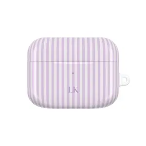 Personalized Purple Airpods Case, Custom Monogram Airpods Case, Aesthetic Striped Airpods Case, Summer Coastal Airpods Case, Preppy Air Pods CaseBeachy