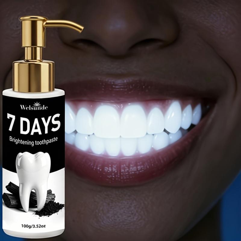 Welsunde 7 Days Brightening Activated Charcoal & Niacinamide Toothpaste, Probiotic Non-Fluoride Press-Type 100g Paste for Deep Stain Removal & Fresh Breath Welsunde 7 Days Brightening Activated Charcoal & Niacinamide Toothpaste, Probiotic Non-Fluoride Press-Type 100g Paste for Deep Stain Removal & Fresh Breath