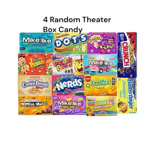 4 Random Theater Box Candy or Chocolate Bundle- Flavor Will Vary, Mike & Ike, Dots, Crunch, Cookie Dough, Nerds, & More