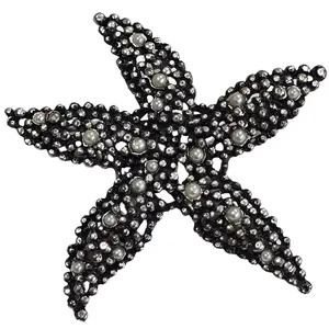 Anne Klein Signed Vintage Silver Tone Starfish Shaped Figural Brooch with Faux Pearl Adornments Estate Jewelry Pin