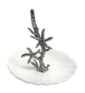 Pewter Starfish Ring Jewelry Clam Dish Catch All