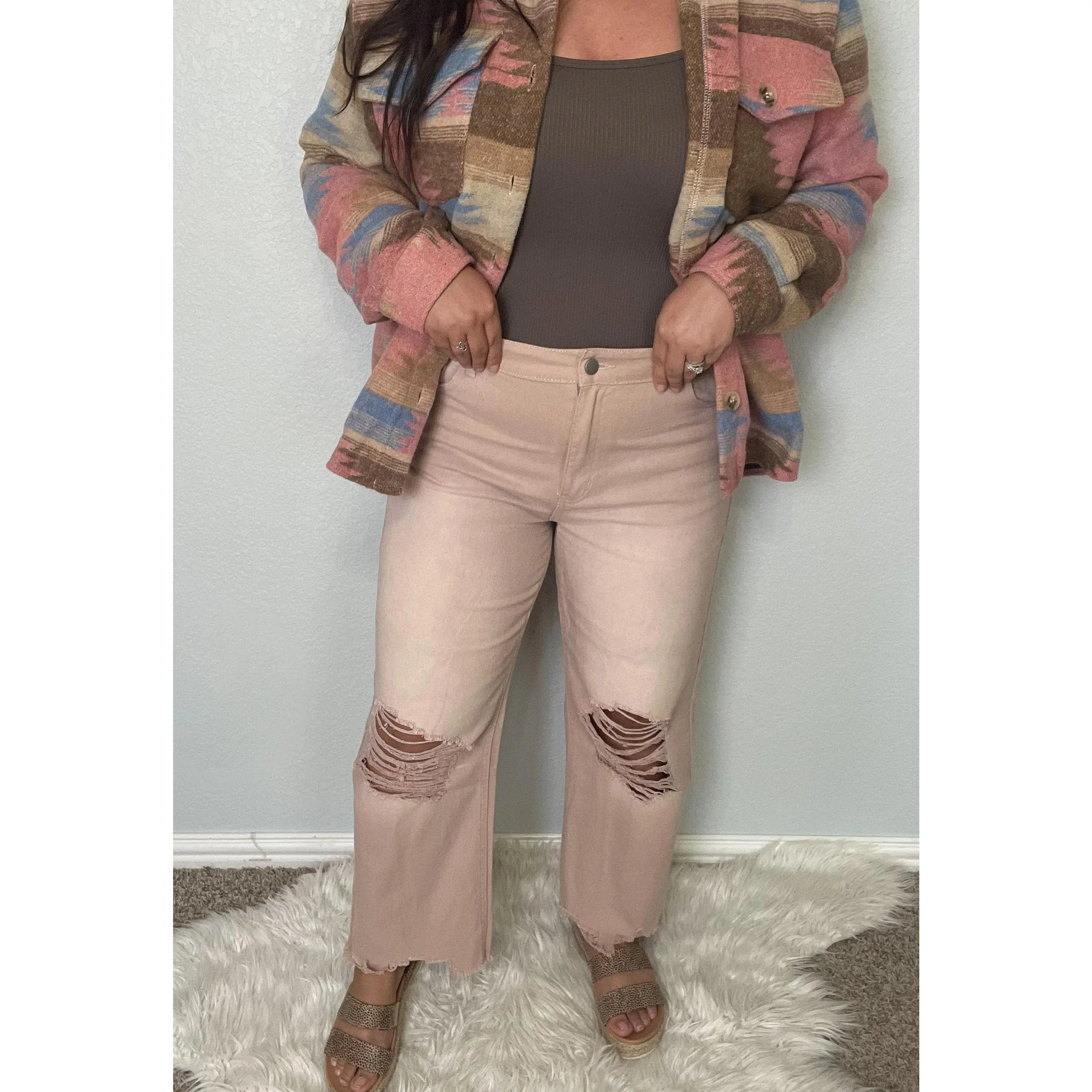Mauve in a Million Cropped Jean