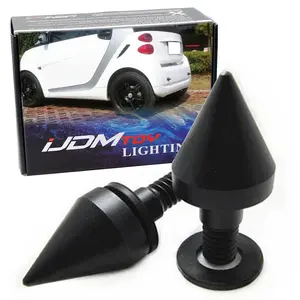 iJDMTOY Matte Finish Black Finish Front or Rear Bumper Protector Spikes Guards For 2007-2015 W451 Smart Fortwo