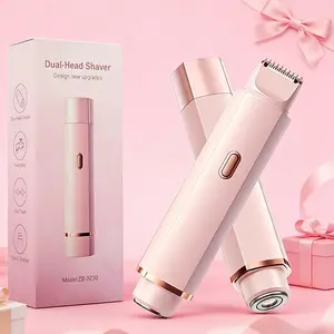 Summer Bikini Trimmer For Women, Electric Shaver & Razor Rechargeable Dual-Head, Body Hair Trimmer, Pain-Free Underarm Leg Bikini Line Hair Removal, Women Girlfriend Wife Christmas Valentine's Day Gifts