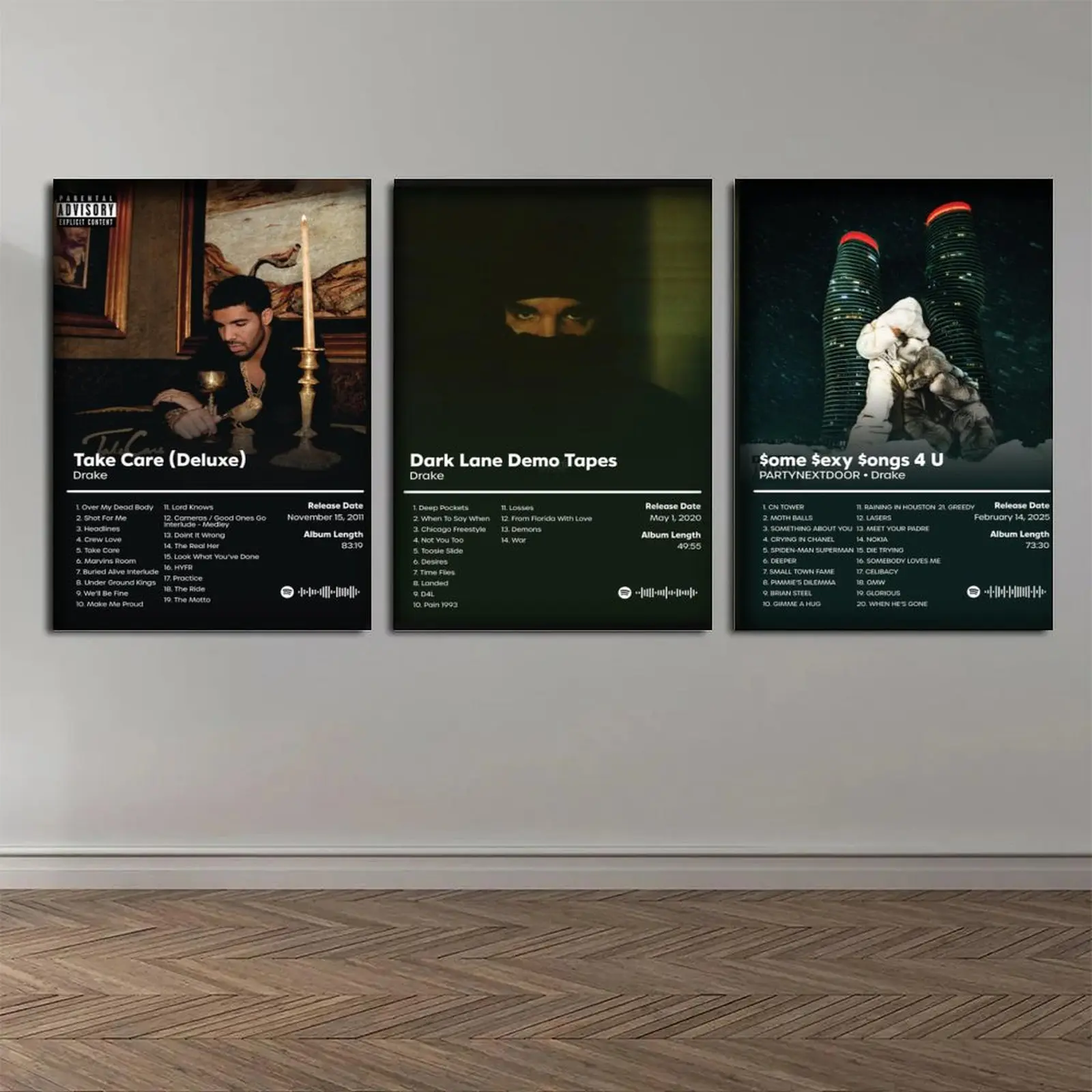 Set of 3 Drake Bundle Album Cover Posters FRAMED Decor Decoration Set of 3 Drake Bundle Album Cover Posters FRAMED Decor Decoration